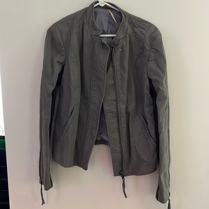 Grey Faux Leather jacket- Free People